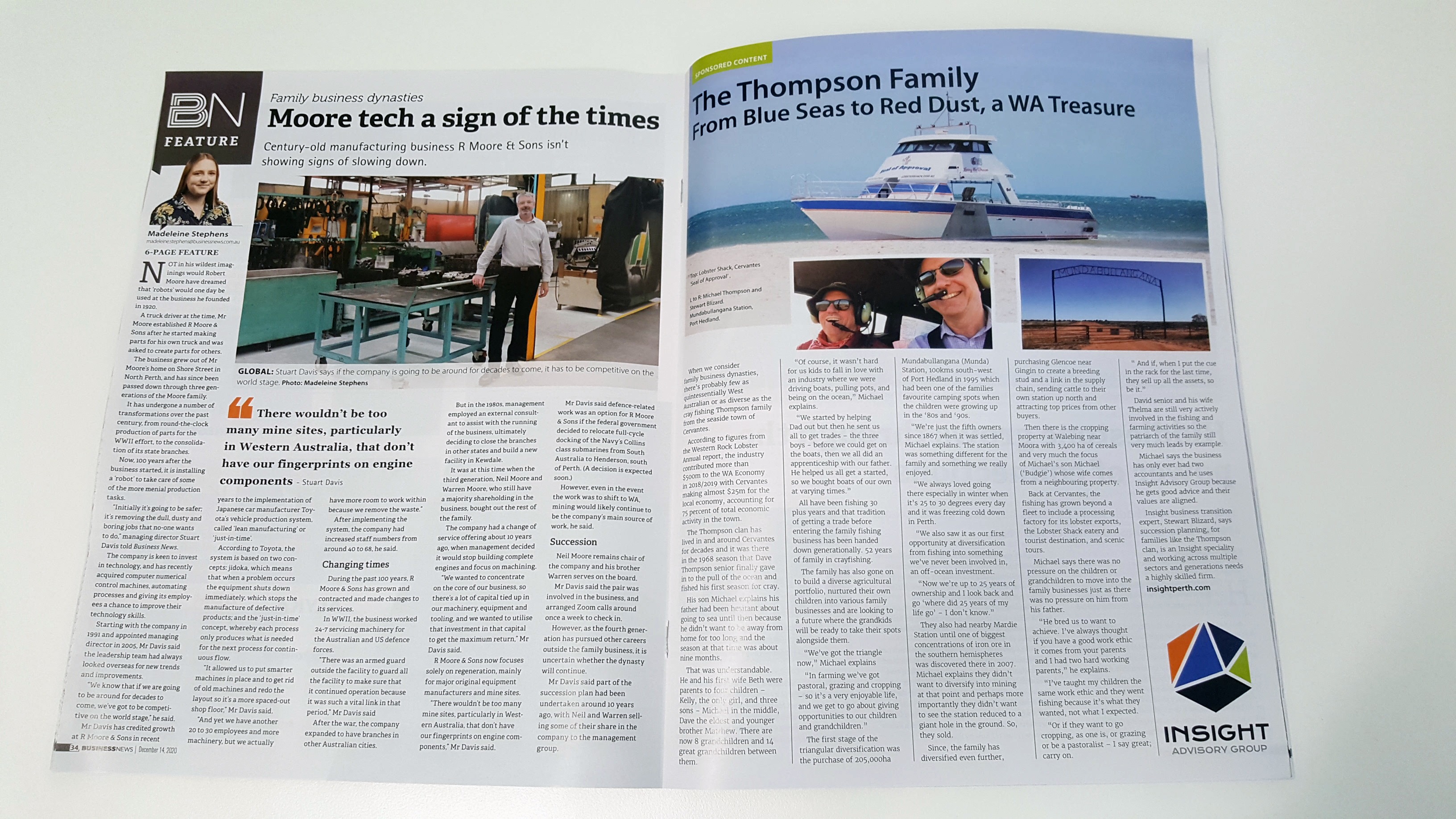 Family Dynasties - The Thompson Family, a WA Treasure 1 Business Family Dynasties - The Thompson Family - Insight Advisory Group